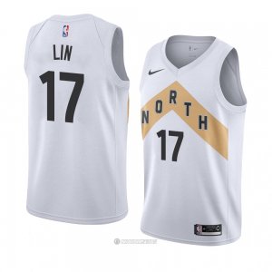 Camiseta Toronto Raptors Jeremy Lin #17 Ciudad 2018 Blanco