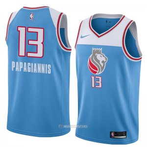 Camiseta Sacramento Kings Georgios Papagiannis #13 Ciudad 2018 Azul