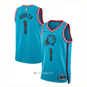 Camiseta Phoenix Suns Devin Booker #1 Ciudad 2022-23 Azul