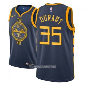 Camiseta Golden State Warriors Kevin Durant #35 Ciudad 2018-19 Azul