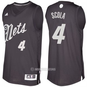 Camiseta Navidad Brooklyn Nets Luis Scola #4 Negro