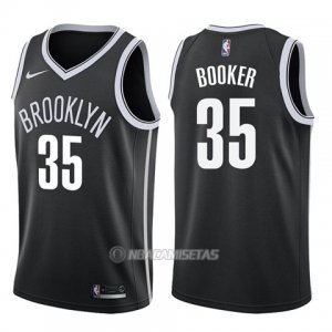 Camiseta Brooklyn Nets Trevor Booker #35 Icon 2017-18 Negro