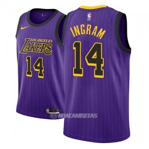 Camiseta Los Angeles Lakers Brandon Ingram #14 Ciudad 2018 Violeta