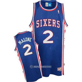 Camiseta Retro Philadelphia 76ers Malone #2 Azul