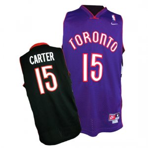 Camiseta Toronto Raptors Carter #15 Negro y Purpura