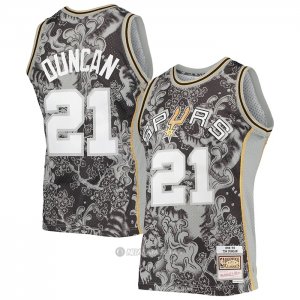 Camiseta San Antonio Spurs Tim Duncan #21 Special Year Of The Tiger Negro