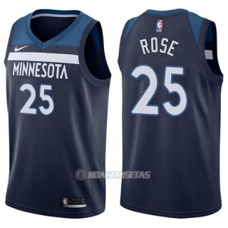 Camiseta Minnesota Timberwolves Derrick Rose #25 Icon 2017-18 Azul