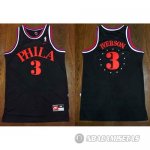 Camiseta Philadelphia 76ers Phila Iverson #3 Negro