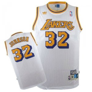 Camiseta Los Angeles Lakers Johnson #32 Blanco