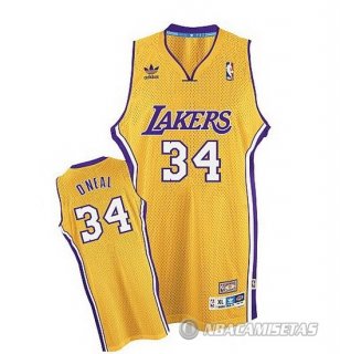 Camiseta Los Angeles Lakers O'Neal #34 Amarillo