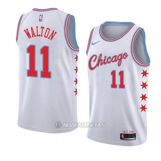 Camiseta Chicago Bulls Derrick Walton #11 Ciudad 2018 Blanco