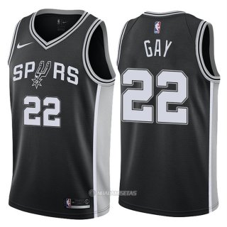 Camiseta Autentico San Antonio Spurs Gay #22 2017-18 Negro