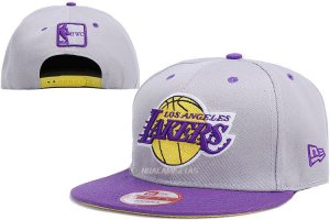 NBA Los Angeles Lakers Sombrero Snapbacks Gris Violeta