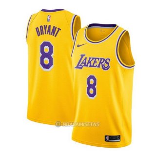 Camiseta Los Angeles Lakers Kobe Bryant #8 Nike Icon 2018-19 Amarillo