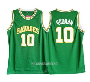 Camiseta NCAA Savages Rodman #10 Verde