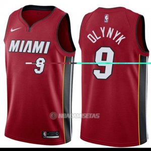 Camiseta Miami Heat Kelly Olynyk #9 Statement 2017-18 Rojo