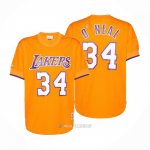 Camiseta Manga Corta Los Angeles Lakers Shaquille O'Neal #34 Amarillo