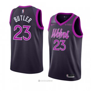 Camiseta Minnesota Timberwolves Jimmy Butler #23 Ciudad 2018-19 Violeta