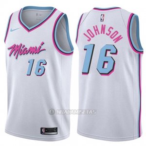 Camiseta Miami Heat James Johnson #16 Ciudad 2017-18 Blanco