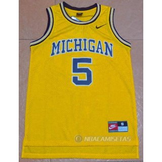 Camiseta NCAA Michigan Rose #5 Amarillo