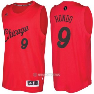 Camiseta Navidad Chicago Bulls Rajon Rondo #9 Rojo