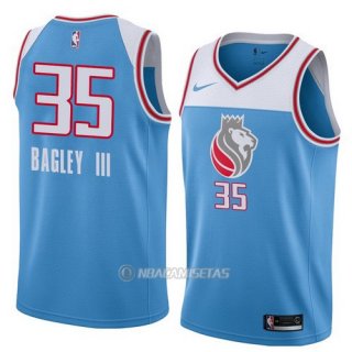 Camiseta Sacramento Kings Bagley III #35 Ciudad 2017-18 Azul