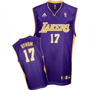 Camiseta Los Angeles Lakers Bynum #17 Purpura