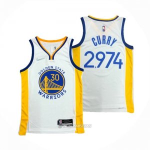 Camiseta Golden State Warriors Stephen Curry 2974th 3 Points Negro
