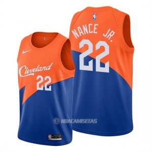 Camiseta Cleveland Cavaliers Larry Nance Jr. #22 Ciudad Edition Azul