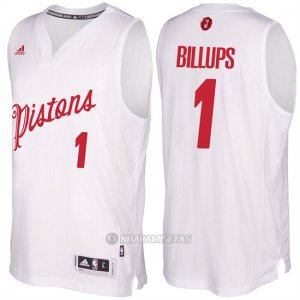 Camiseta Navidad Detroit Pistons Chauncey Billups #1 Blanco
