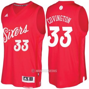 Camiseta Navidad Philadelphia 76ers Robert Covington #33 Rojo