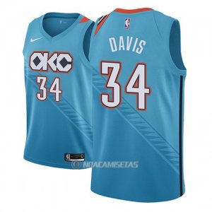 Camiseta Oklahoma City Thunder Tyler Davis #34 Ciudad 2018-19 Azul