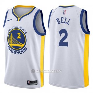 Camiseta Golden State Warriors Jordan Bell #2 Association 2017-18 Blanco