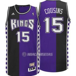 Camiseta Retro Sacramento Kings Cousins #15 Purpura Negro