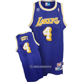 Camiseta Retro Los Angeles Lakers Scott #4 Azul