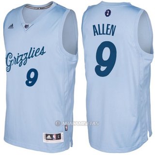 Camiseta Navidad Memphis Grizzlies Tony Allen Claro #9 Azul