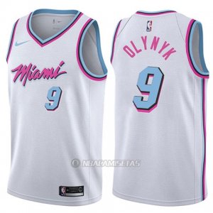 Camiseta Miami Heat Kelly Olynyk #9 Ciudad 2017-18 Blanco