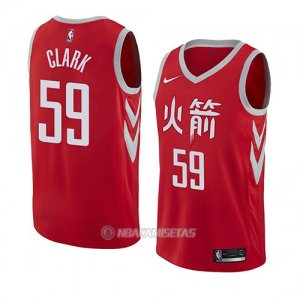 Camiseta Houston Rockets Gary Clark #59 Ciudad 2018 Rojo