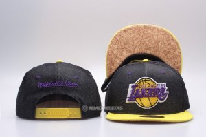 NBA Los Angeles Lakers Sombrero Snapbacks Negro Amarillo