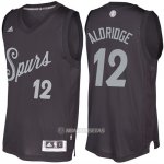 Camiseta Navidad San Antonio Spurs Lamarcus Aldridge #12 Negro