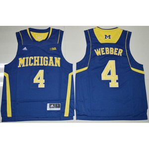 Camiseta NCAA Chirs Webber #4 Azul