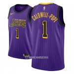 Camiseta Los Angeles Lakers Kentavious Caldwell-Pope #1 Ciudad 2018 Violeta