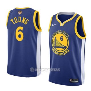 Camiseta Golden State Warriors Nick Young #6 Icon 2017-18 Finals Bound Azul