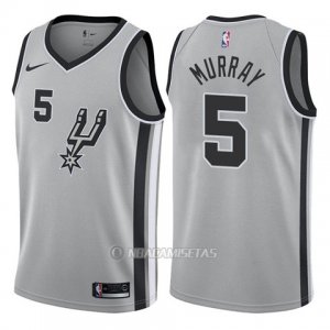 Camiseta San Antonio Spurs Dejounte Murray #5 Statement 2017-18 Gris