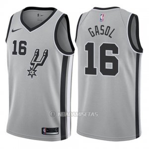 Camiseta San Antonio Spurs Pau Gasol #16 Statement 2017-18 Gris