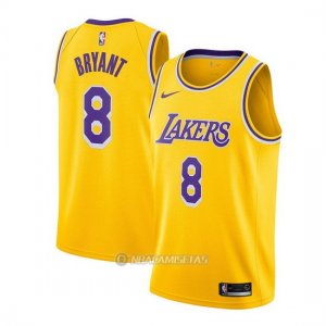 Camiseta Los Angeles Lakers Kobe Bryant #8 Nike Icon 2018-19 Amarillo