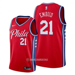 Camiseta Philadelphia 76ers Joel Embiid #21 Statement Edition Rojo
