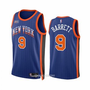 Camiseta New York Knicks RJ Barrett #9 Ciudad 2023-24 Azul