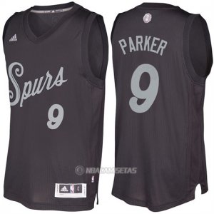 Camiseta Navidad San Antonio Spurs Tony Parker #23 Negro