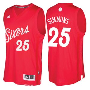 Camiseta Navidad Philadelphia 76ers Simmons #25 Rojo
